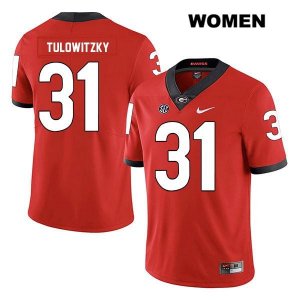 Women's Georgia Bulldogs NCAA #31 Reid Tulowitzky Nike Stitched Red Legend Authentic College Football Jersey GUO4554VL